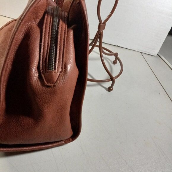 American Leather Company Brown Satchel Cottagecore Granny Chic Grandmacore - Picture 3 of 11